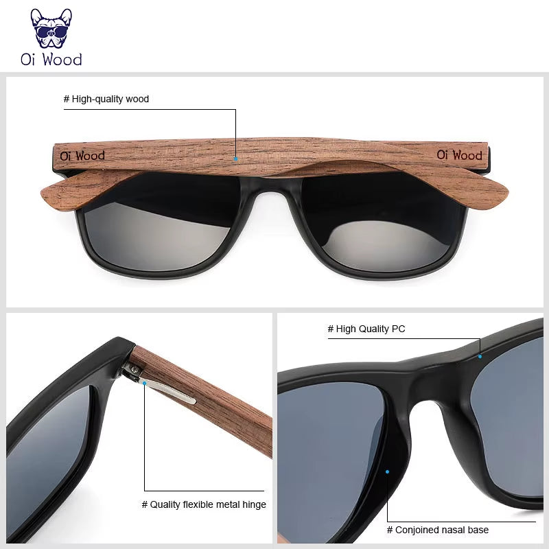 Brand Natural Wooden Sunglasses Men Polarized Fashion Sun Glasses Original Wood Oculos De Sol Masculino New TR90 Frames