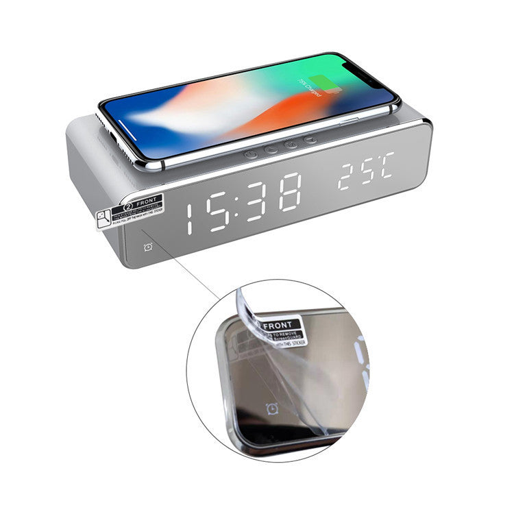 Wireless Charging Time Display Alarm Clock Thermometer