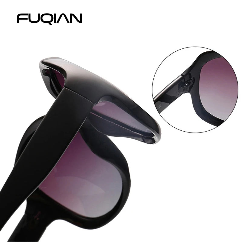 Brand Design Elegant Polarized Oversized round Sunglasses Women Simple Fashion Big Plastic Ladies Sun Glasses UV400