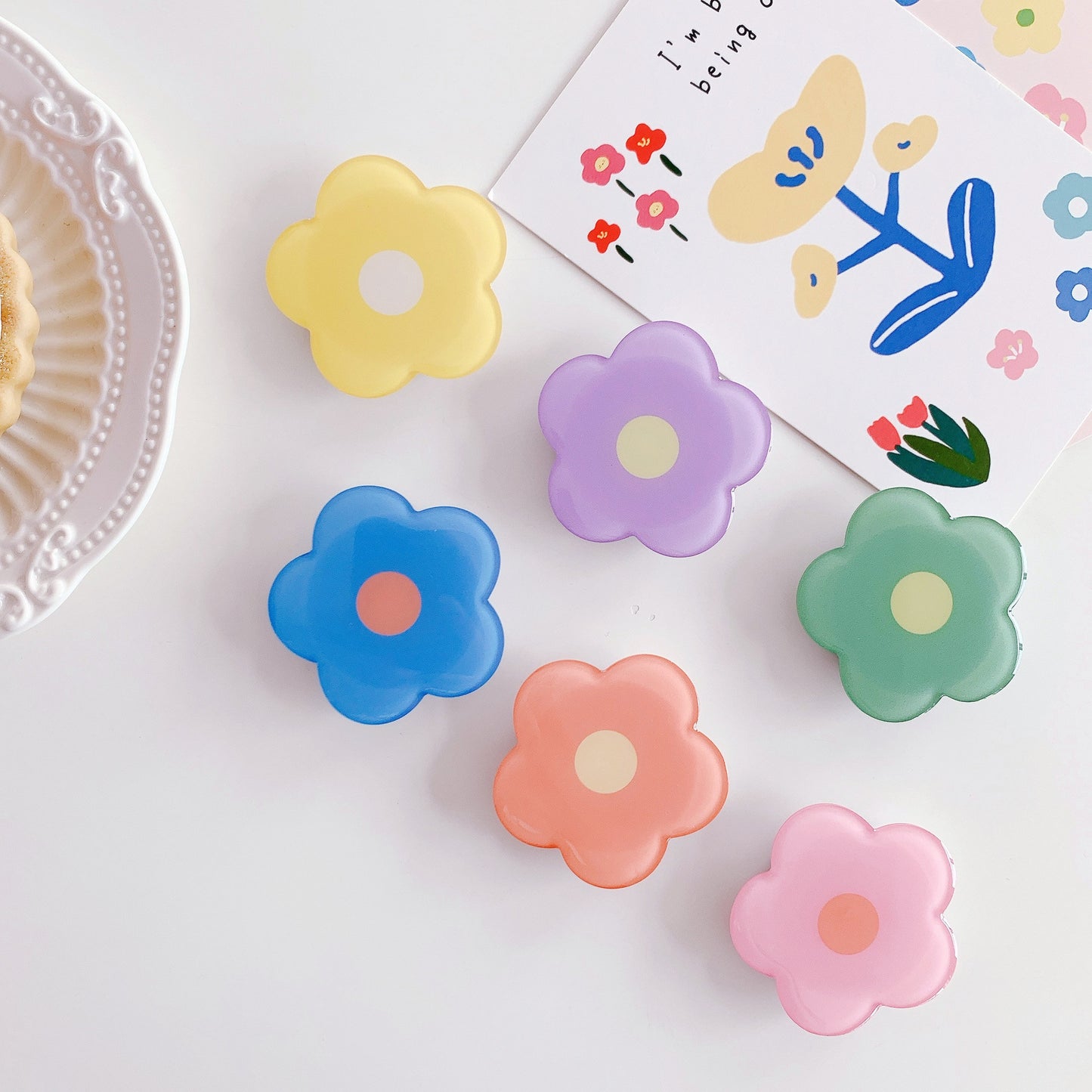 Universal Mobile Phone Airbag Bracket Small Flowers Epoxy