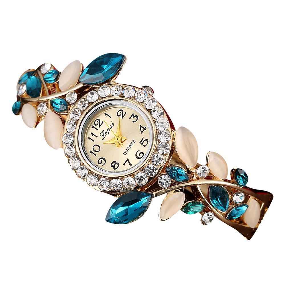 Trendy Diamond Colorful Crystal Womens Bracelet Watch