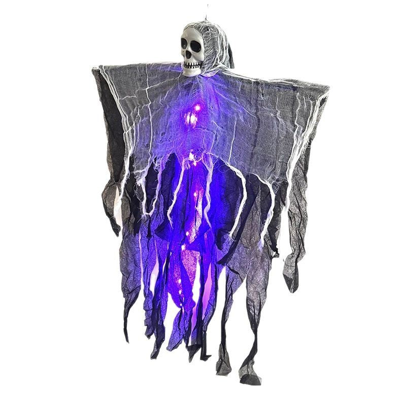 Halloween Hanging Ghost with Skull Spooky Decoration for Haunted House Party