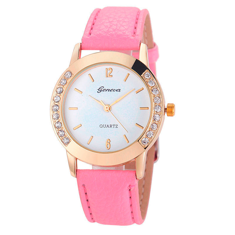 Bilateral Diamond Ladies Belt Watch Geneva Womens Casual