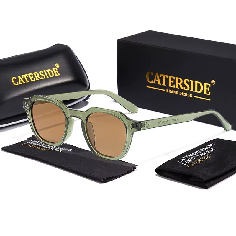 Retro Polarized Sunglasses Men Ultralight TR90 Frame Polygon Women Sun Glasses Outdoor High Quality Travel Eyewear