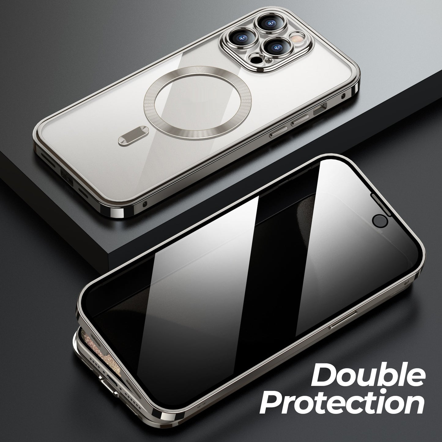 Metal Buckle Magnetic Phone Case With Wireless Charging