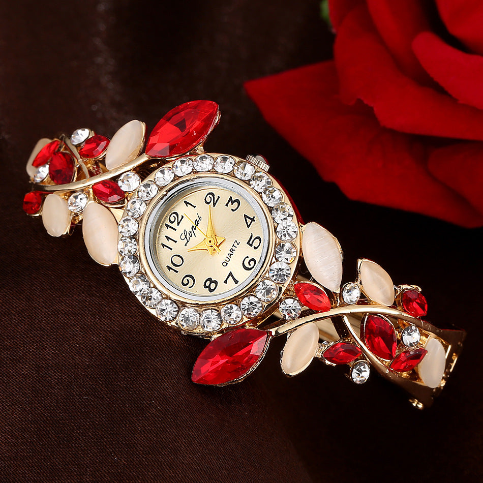 Trendy Diamond Colorful Crystal Womens Bracelet Watch