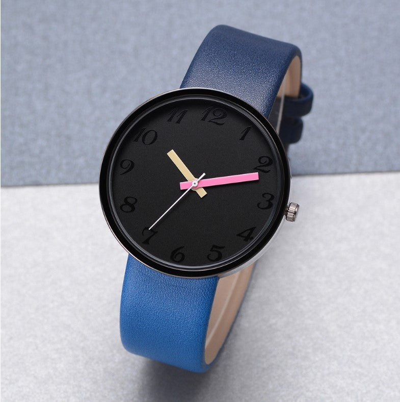 Gray PU Leather Quartz Watch for Women Casual Wrist Watch