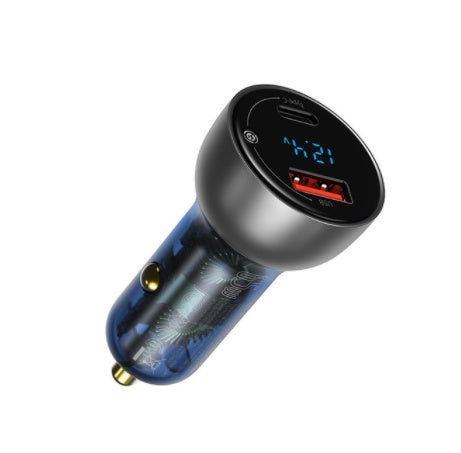 65W Fast Car Charger With Dual USB Type C And USB Ports