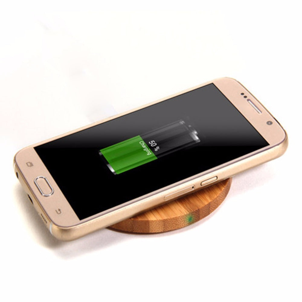 Natural Heart Shape Bamboo Wireless Charging Pad For Phones
