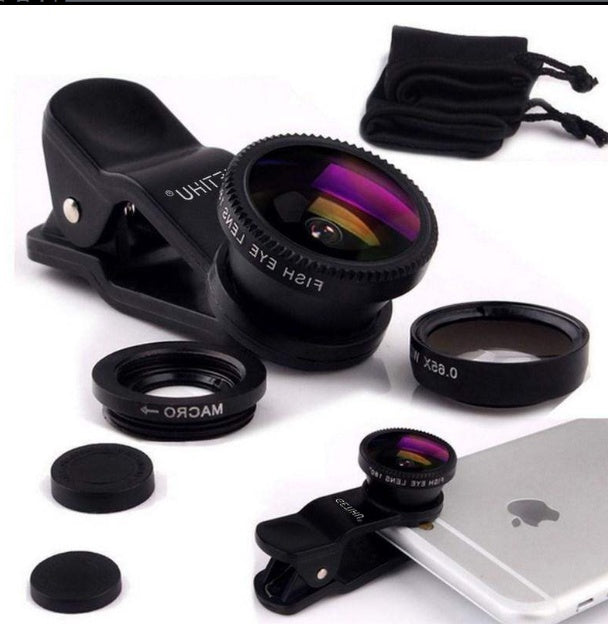 Universal Fisheye Lens 3 In 1 Clip On Mobile Phone Lens
