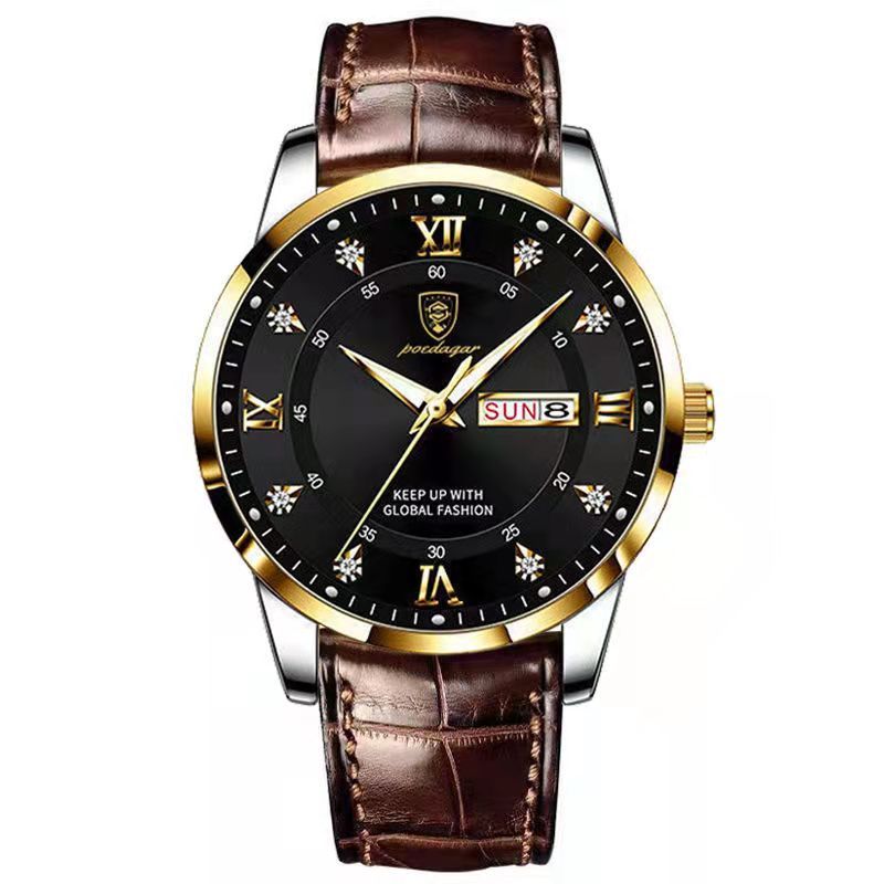 Waterproof Luminous Dual Calendar Men's Quartz Watch