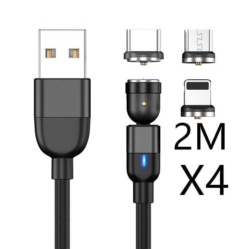 Magnetic Three In One Rotating Charging Cable Usb Type C