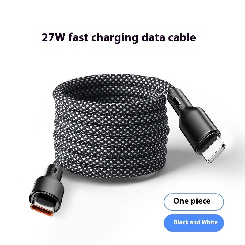 Magnetic Data Cable 1 To 2m Black For Lightning Type C