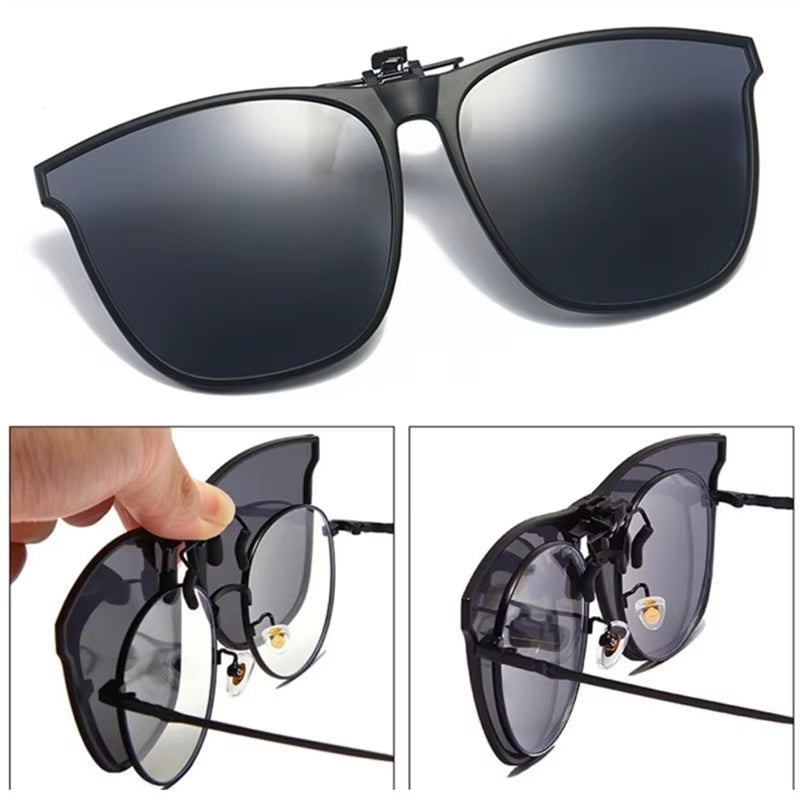 Clip-On Polarized Sunglasses Men Driving Night Vision – Free Shipping W/ Case
