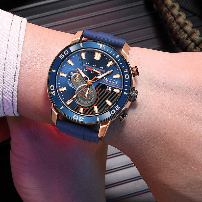 Men’s Chronograph Quartz Watch 53mm Large Dial Calendar Business Sport Style