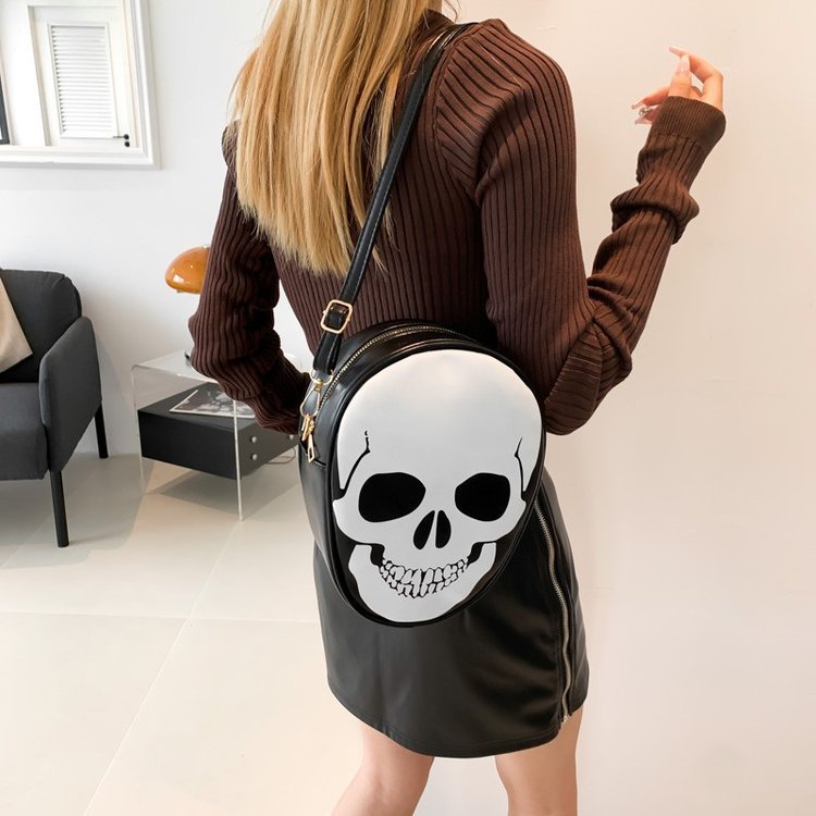 Spooky Skull Shoulder Bag Halloween Crossbody Waterproof Purse Keeps Essentials Safe