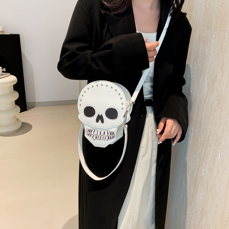 Spooky Skull Shoulder Bag Cute Crossbody Purse for Women Everyday Casual Use