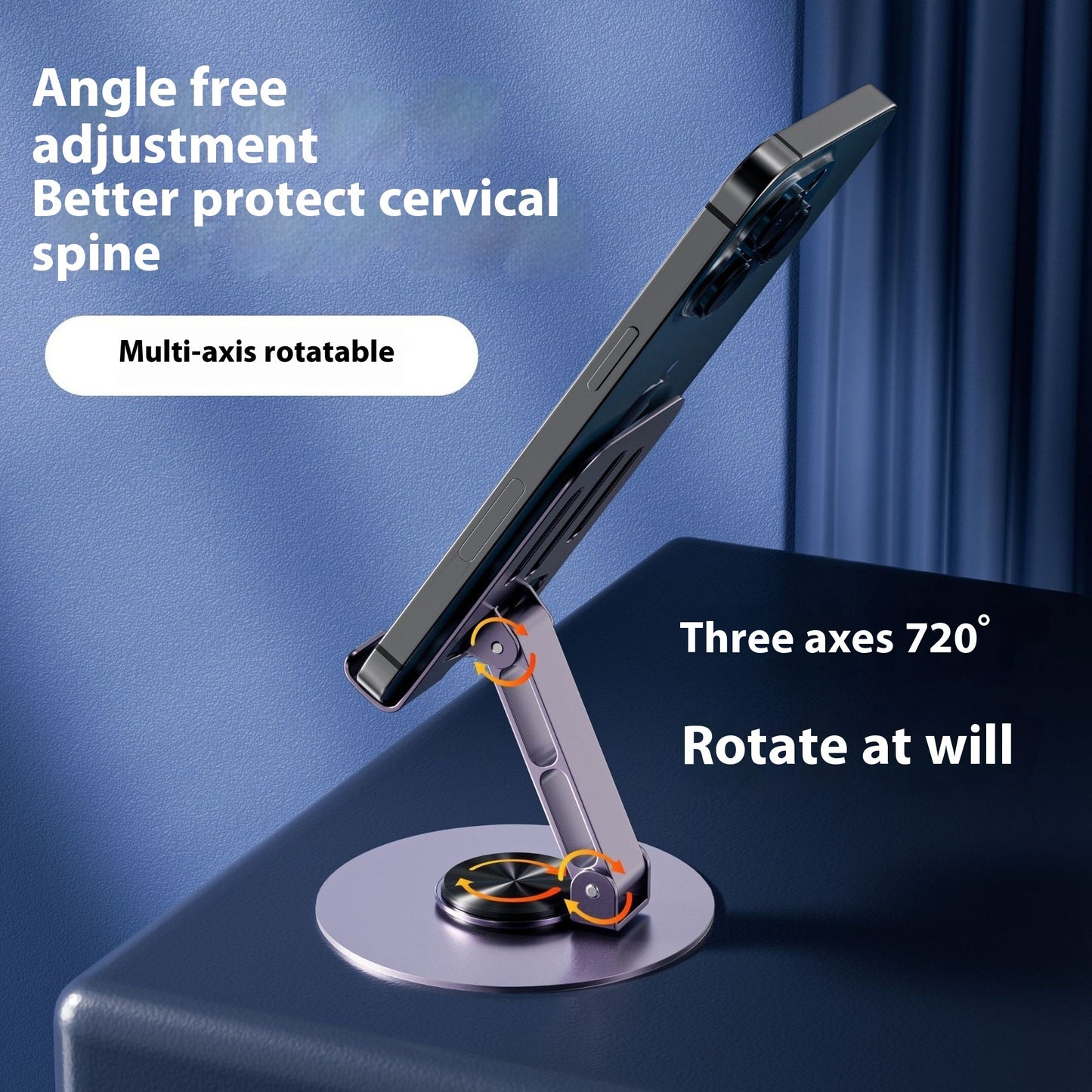 360 Degree Folding Tablet And Desktop Phone Holder Rotation