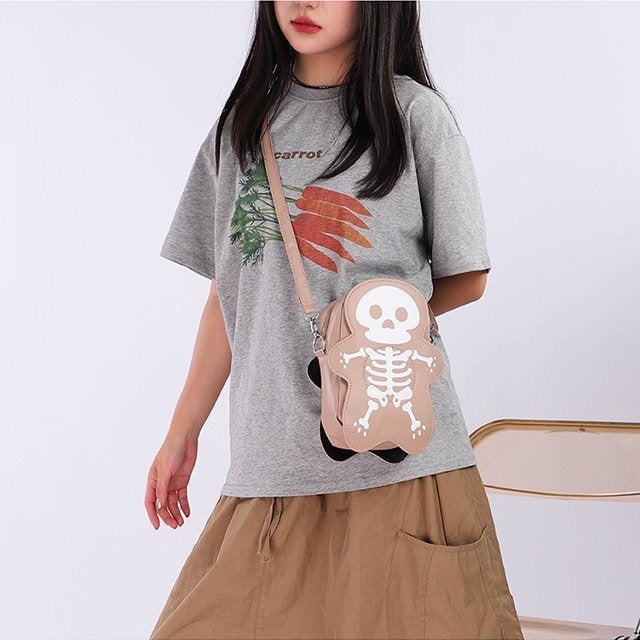 Halloween Spooky Skull Shoulder Bag Crossbody Purse for Women Small Phone Daily