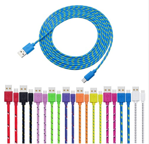Nylon Braided Micro USB Cable Data Sync Charger Cable