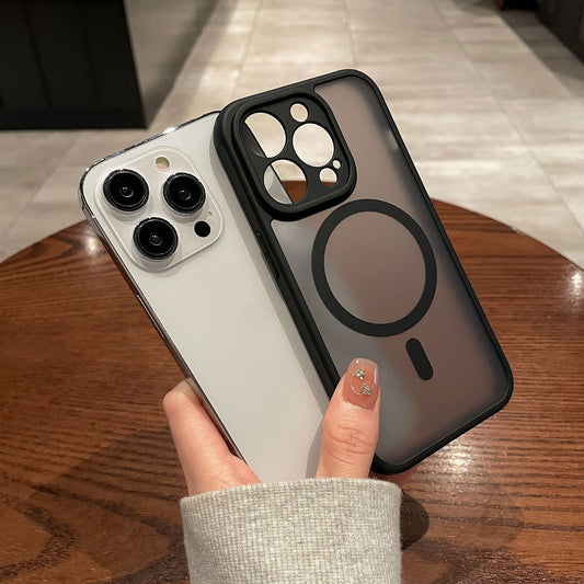 Magnetic Wireless Charging Phone Case For iPhone Black