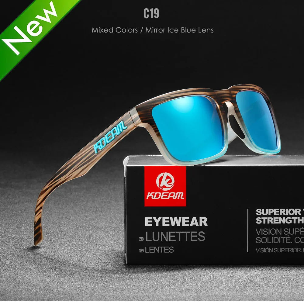 2022 Square Men'S Polarized Sunglasses Outdoors Lifestyle Coating Sun Glasses New Matching Colors with Box