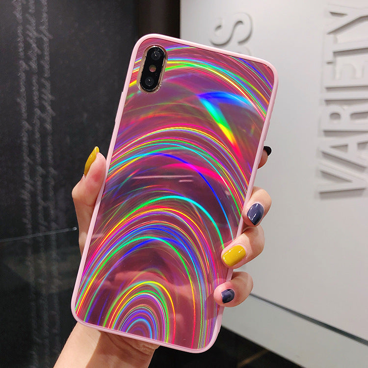 Rainbow Mirror 3D Glitter Gradient TPU Phone Case for iPhone 11–16 Pro Max Plus