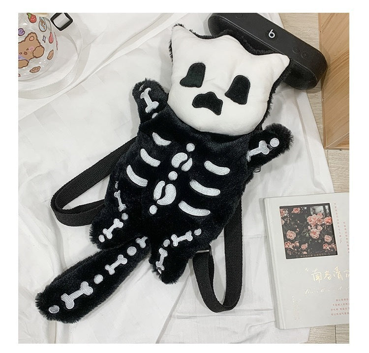 Joyful Plush Doll Pillow Backpack with Net Pocket Cute Comfort Travel Bag