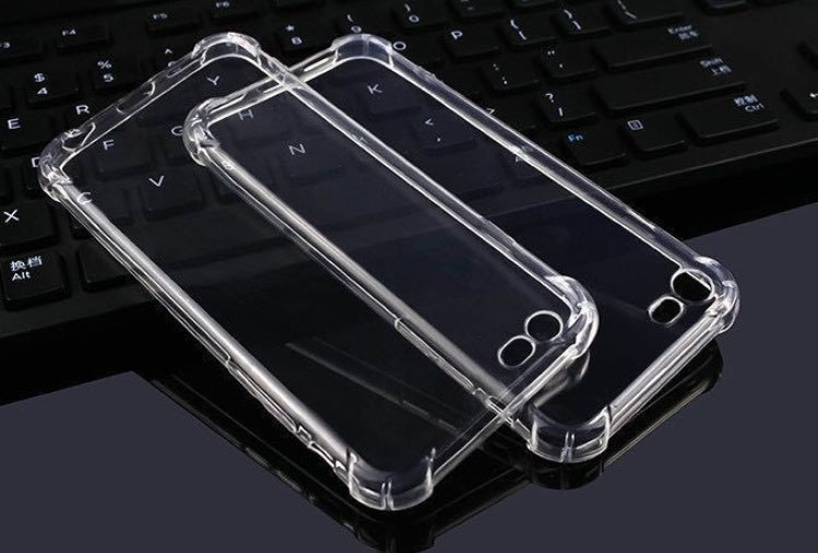 Transparent Shockproof TPU Phone Case Clear Back Cover for iPhone 5–XR