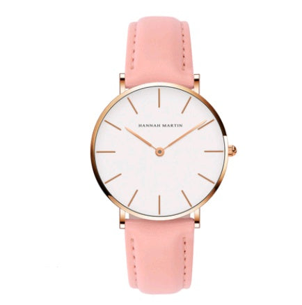 36mm Ladies Simple Waterproof Watch Korean White Belt