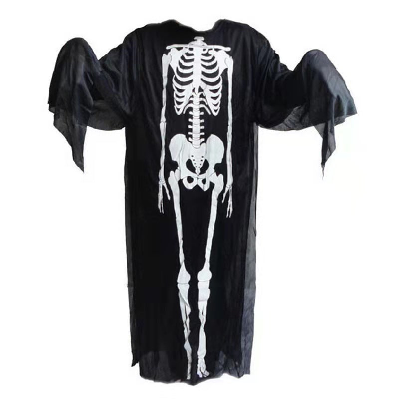 Halloween Skeleton Costume Makeup Outfit Scary Skull Party Ball Clothing