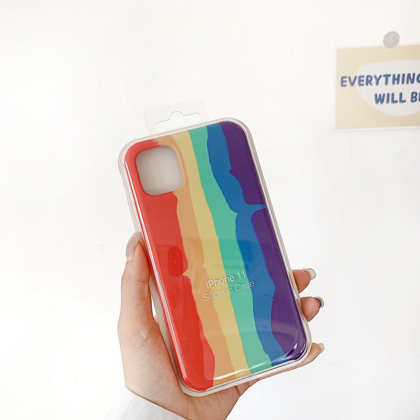 Apple Iphone Rainbow Liquid Silicone Phone Case Back Cover