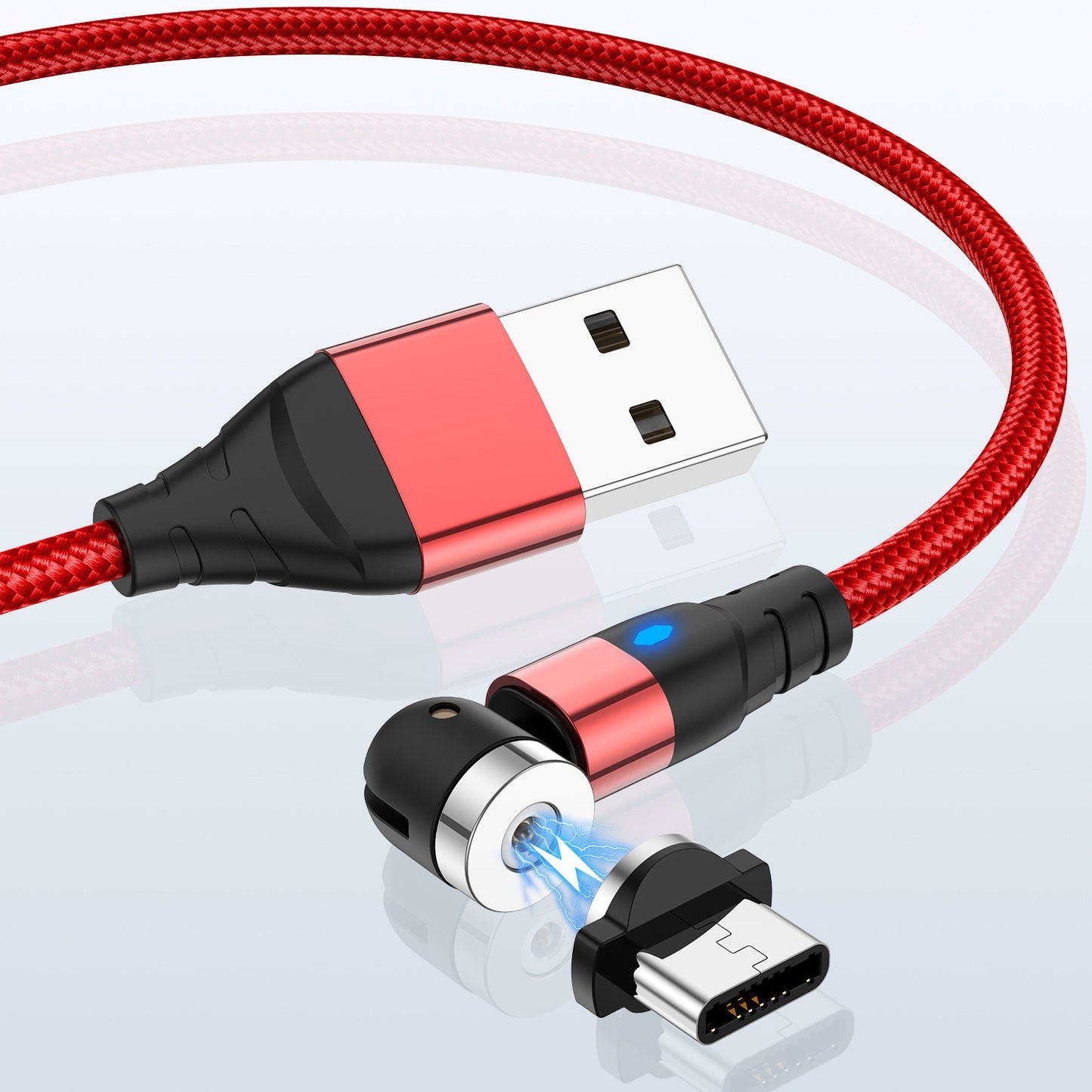 Magnetic Data Cable With LED Light for Android iOS Type C