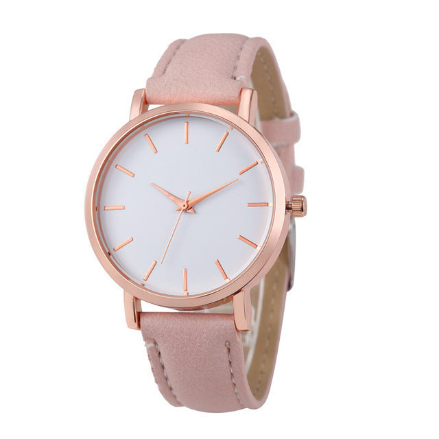 Quartz Watch PU Leather Strap Alloy Case 35.5mm 19mm Band