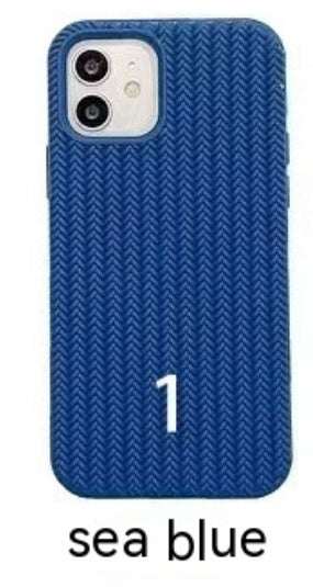 Liquid Silicone Woven Pattern Phone Case For Apple Series