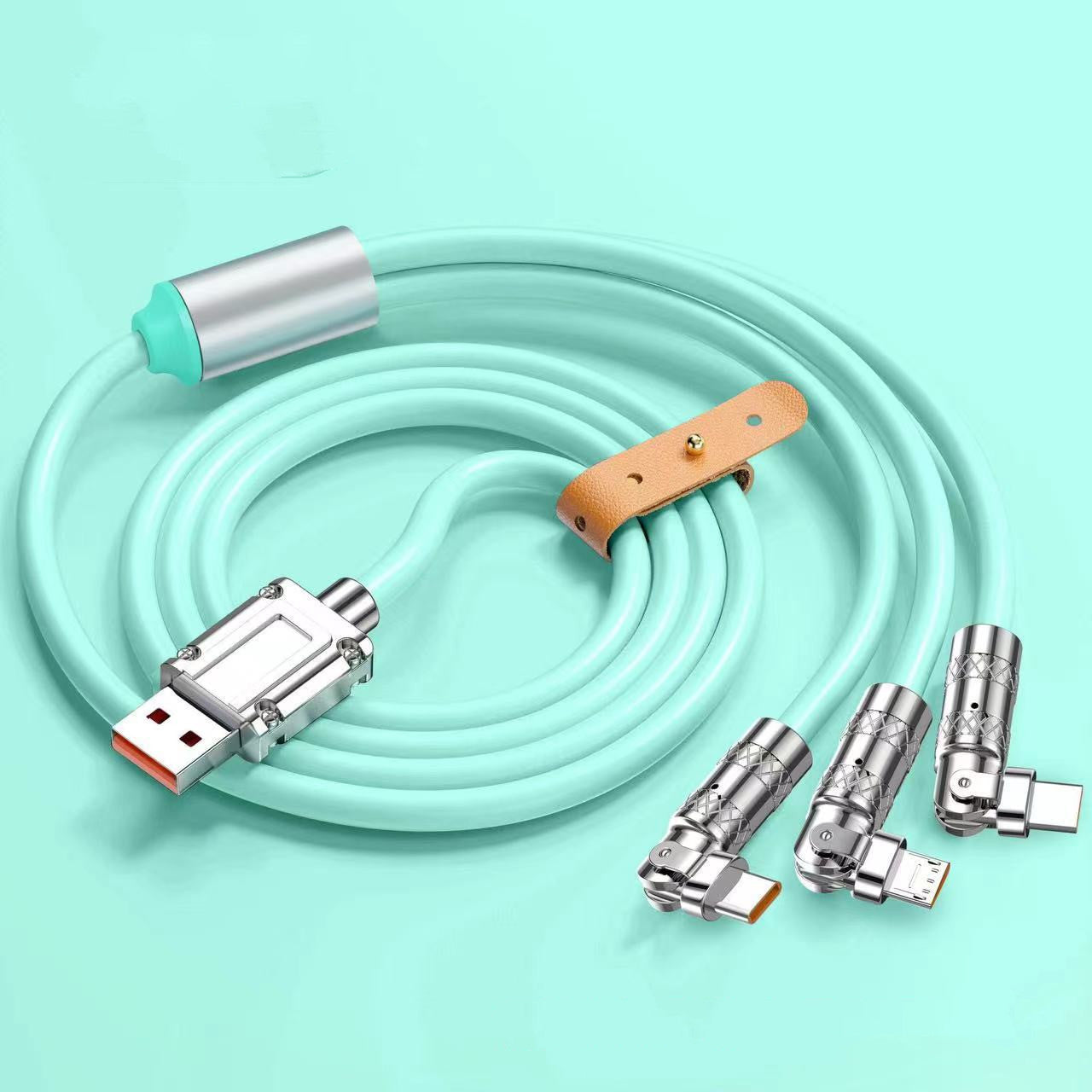 120W One To Three Elbow Fast Charge Cable Zinc Alloy