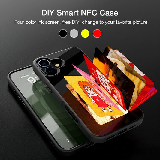 DIY E-Ink Screen NFC Phone Case Smart Projection Cover for iPhone 13–16 Pro Max