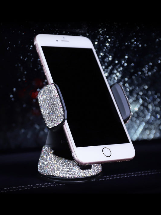 Crystal Rhinestones Phone Holder Car Mount With ABS Plastic