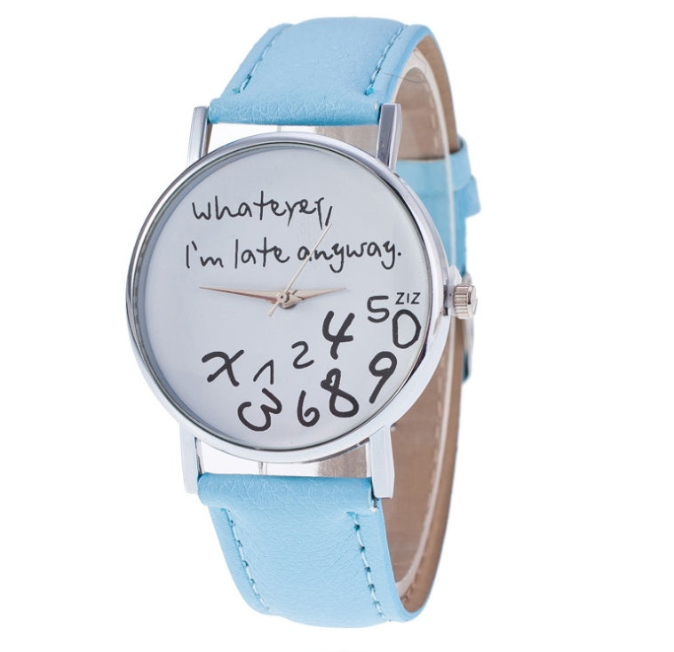 Elegant Womens Quartz Watch With PU Strap Round Dial