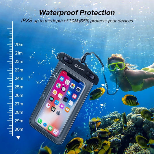 Universal Waterproof Phone Case Cover Black Pink Blue