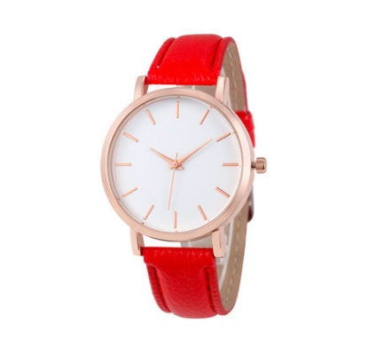 Quartz Watch PU Leather Strap Alloy Case 35.5mm 19mm Band