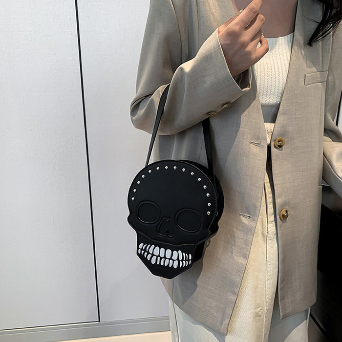 Spooky Skull Shoulder Bag Cute Crossbody Purse for Women Everyday Casual Use