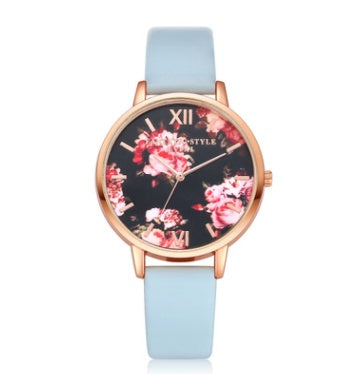 Rose Gold Leather Strap Women Watch Quartz Love Heart Dial