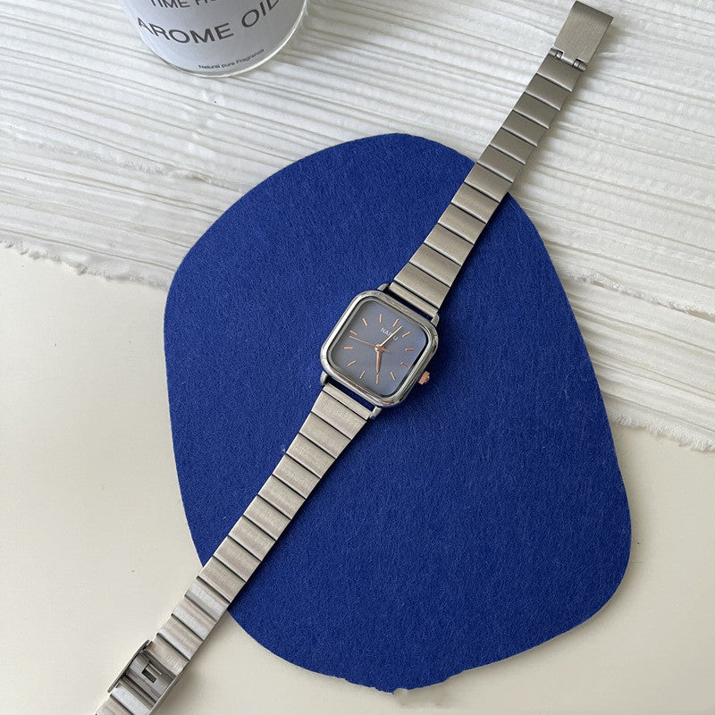 Womens Silver Bamboo Strap Quartz Watch Casual Style