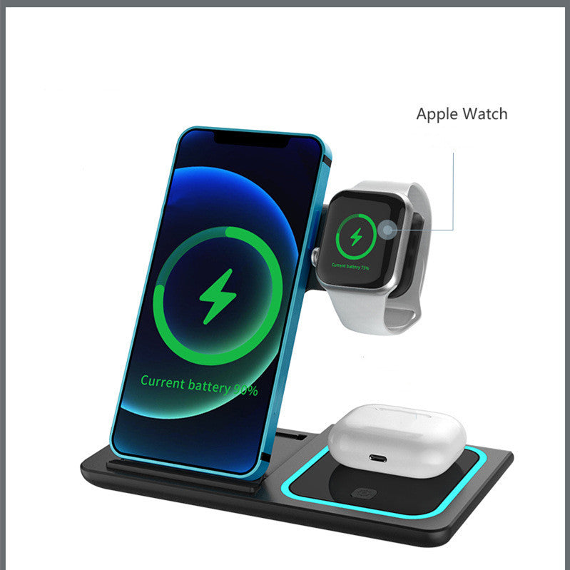Three In One Wireless Foldable Twin Coil Charger Pro