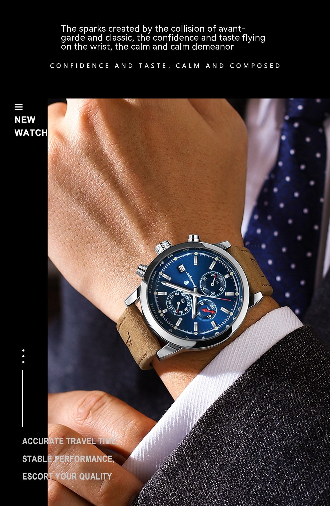 Waterproof 50m Men’s Sports Quartz Watch – Bold Dial, Multiple Color Choices