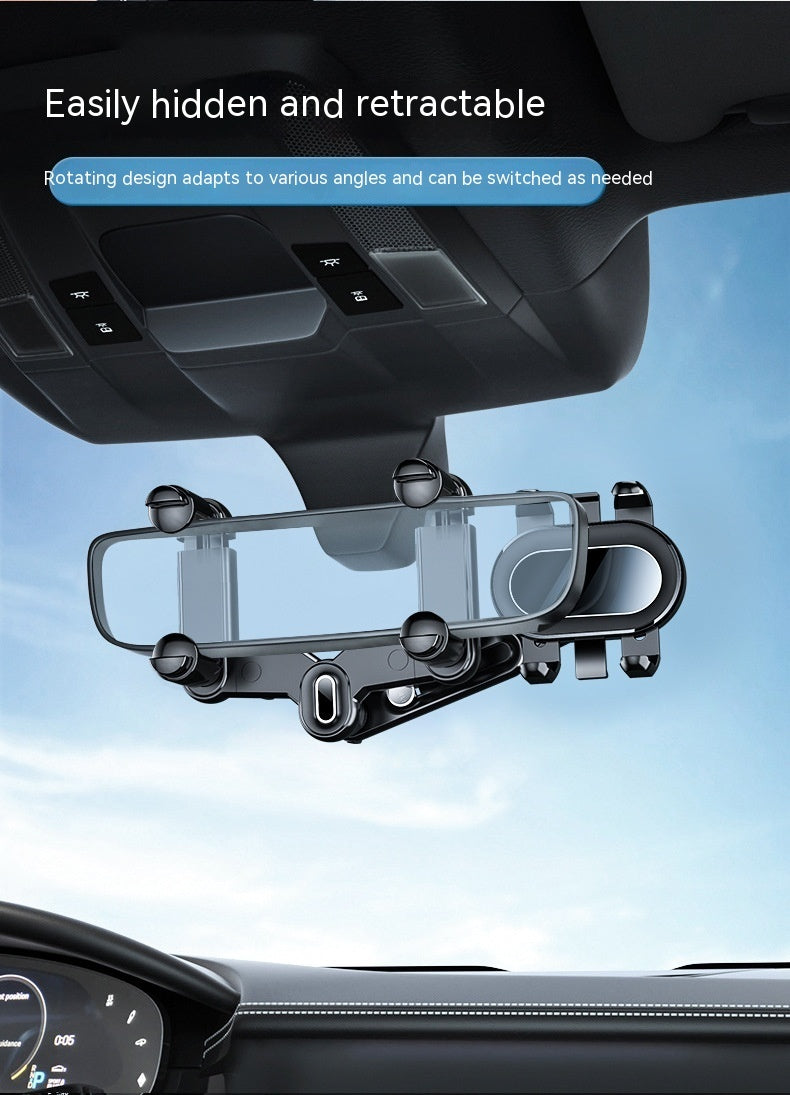 Universal Car Rearview Mirror Bracket With Folding Rod
