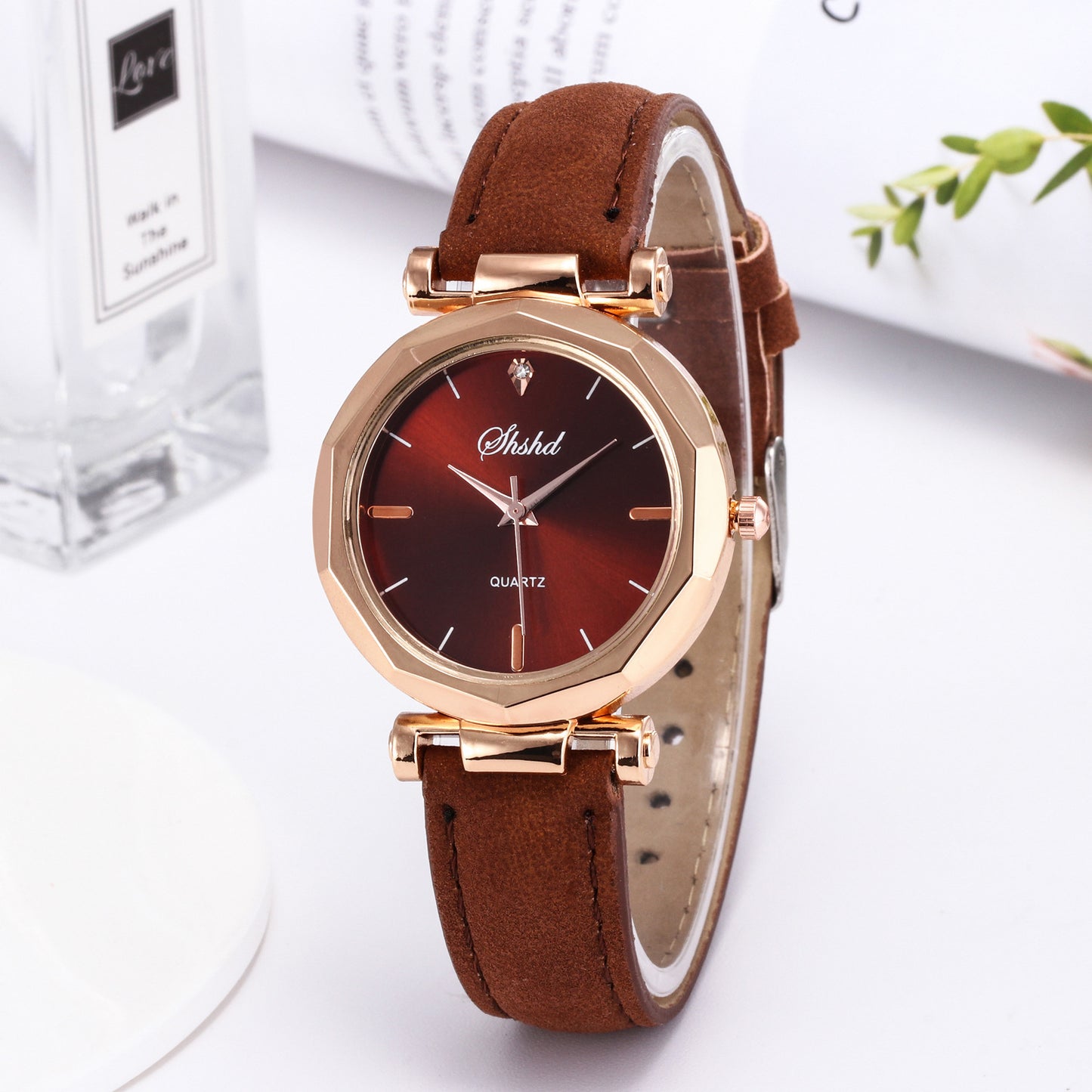 Ladies Casual Watches Korean Style White Dial Strap