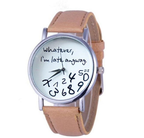 Elegant Womens Quartz Watch With PU Strap Round Dial