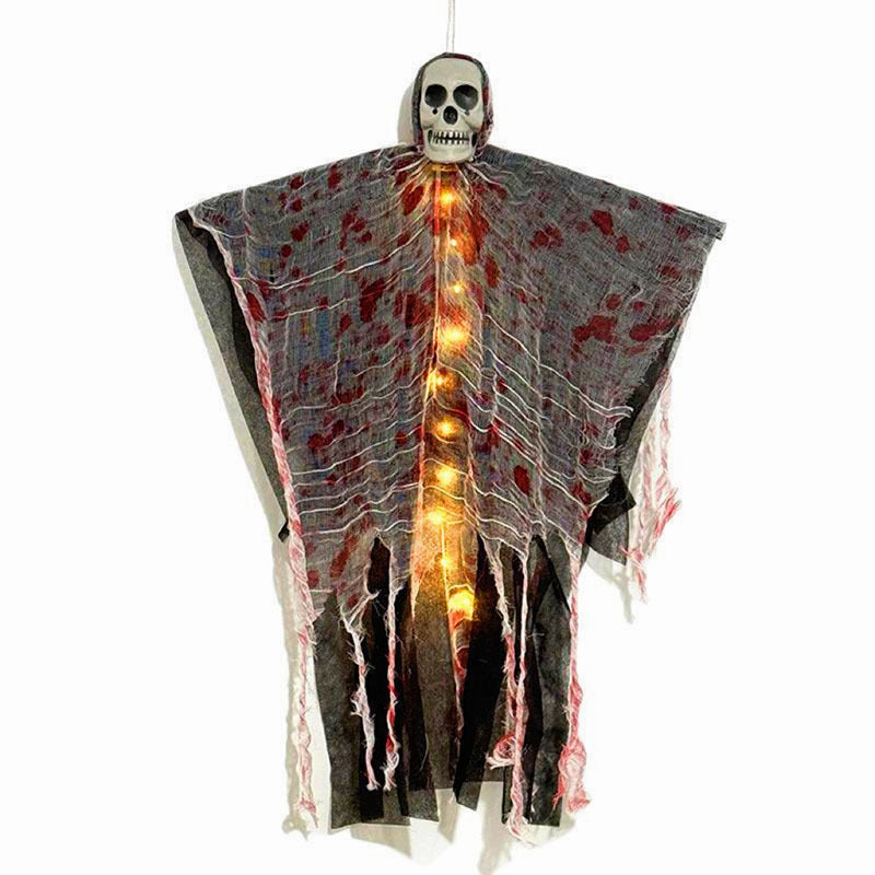 Halloween Blood Red Glowing Skull Outdoor Party Decoration Spooky Ornament